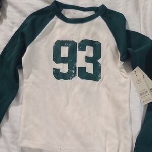 Womens Raglan Sleeve Shirt with Number Print